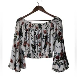 ILLA ILLA Cropped Off The Shoulder Floral Blouse | Medium